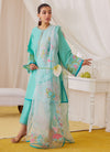 Una Turquoise Shirt, Embroidered Dupatta and Pants Farah Talib Aziz