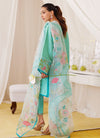 Una Turquoise Shirt, Embroidered Dupatta and Pants Farah Talib Aziz