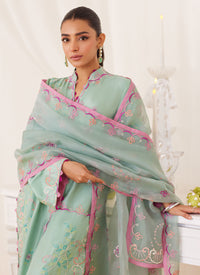 Petra Fern Green Embroidered Shirt, Dupatta And Pants Farah Talib Aziz