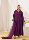 Teo Eggplant Embroidered Shirt, Dupatta And Pants Farah Talib Aziz