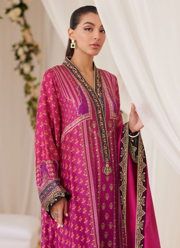 Sola Printed Raw Silk Shirt And Dupatta Farah Talib Aziz