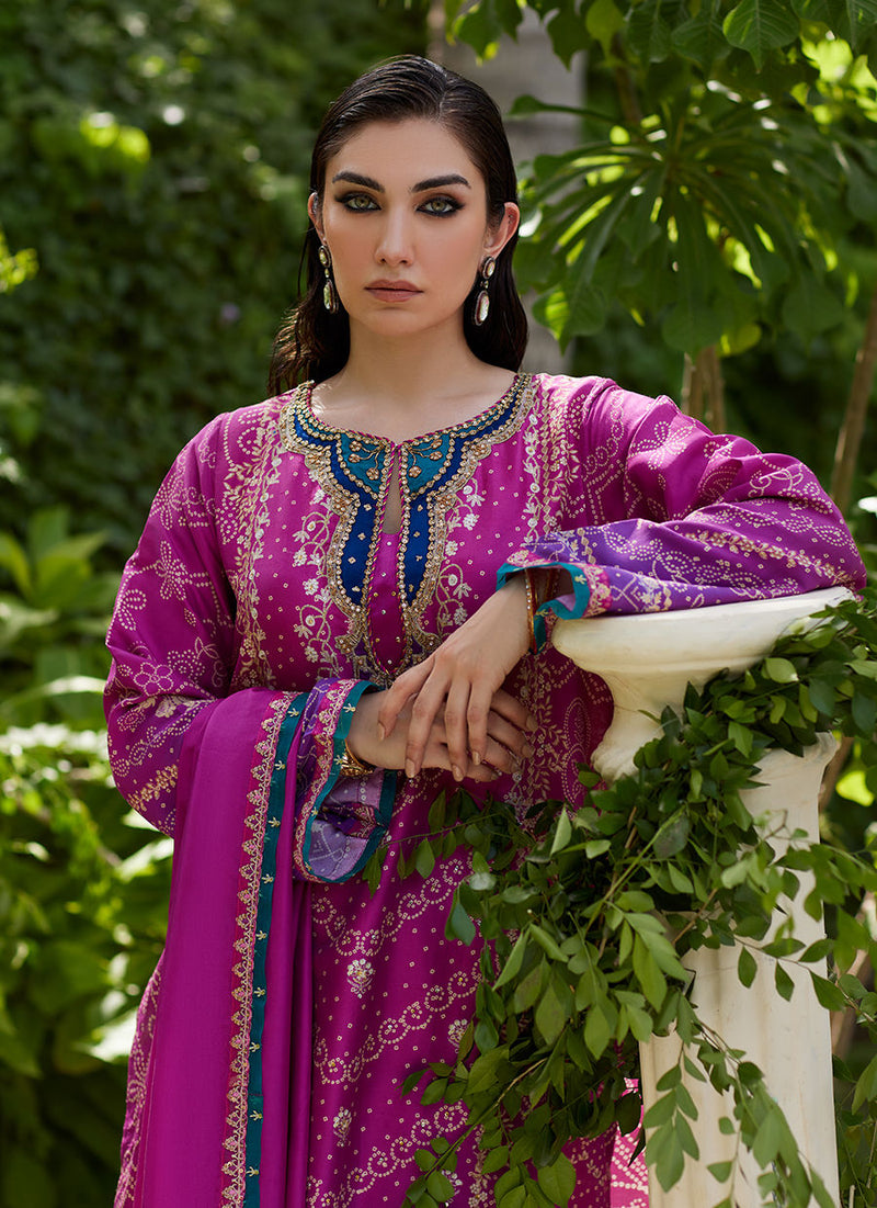 Tazeen Magenta Ombre Shirt And Dupatta Farah Talib Aziz