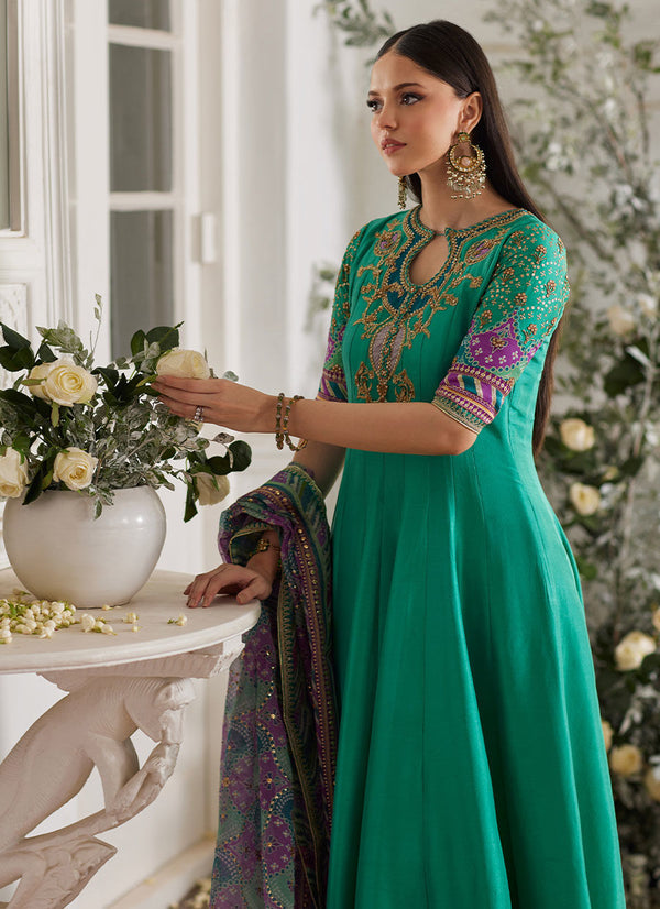 Ilyana Sea Green Kalidaar, Pants and Dupatta Farah Talib Aziz