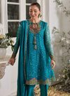 Ivalia Teal Shirt and Dupatta Farah Talib Aziz