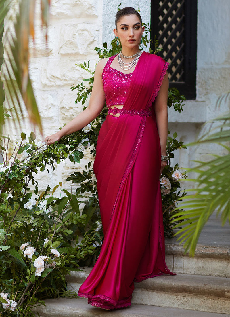 Vezeen Magenta Saree Farah Talib Aziz