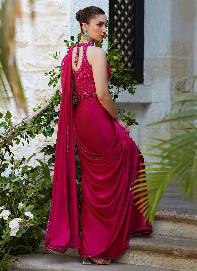 Vezeen Magenta Saree Farah Talib Aziz