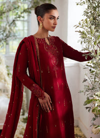 Ediz Scarlet Shirt, Pants and Dupatta Ansab Jahangir