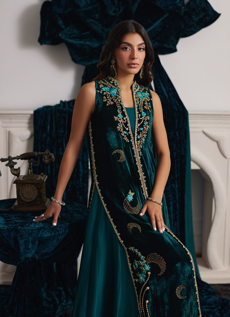 Ormaie Emerald Shirt And Panelled Dress Jacket Farah Talib Aziz