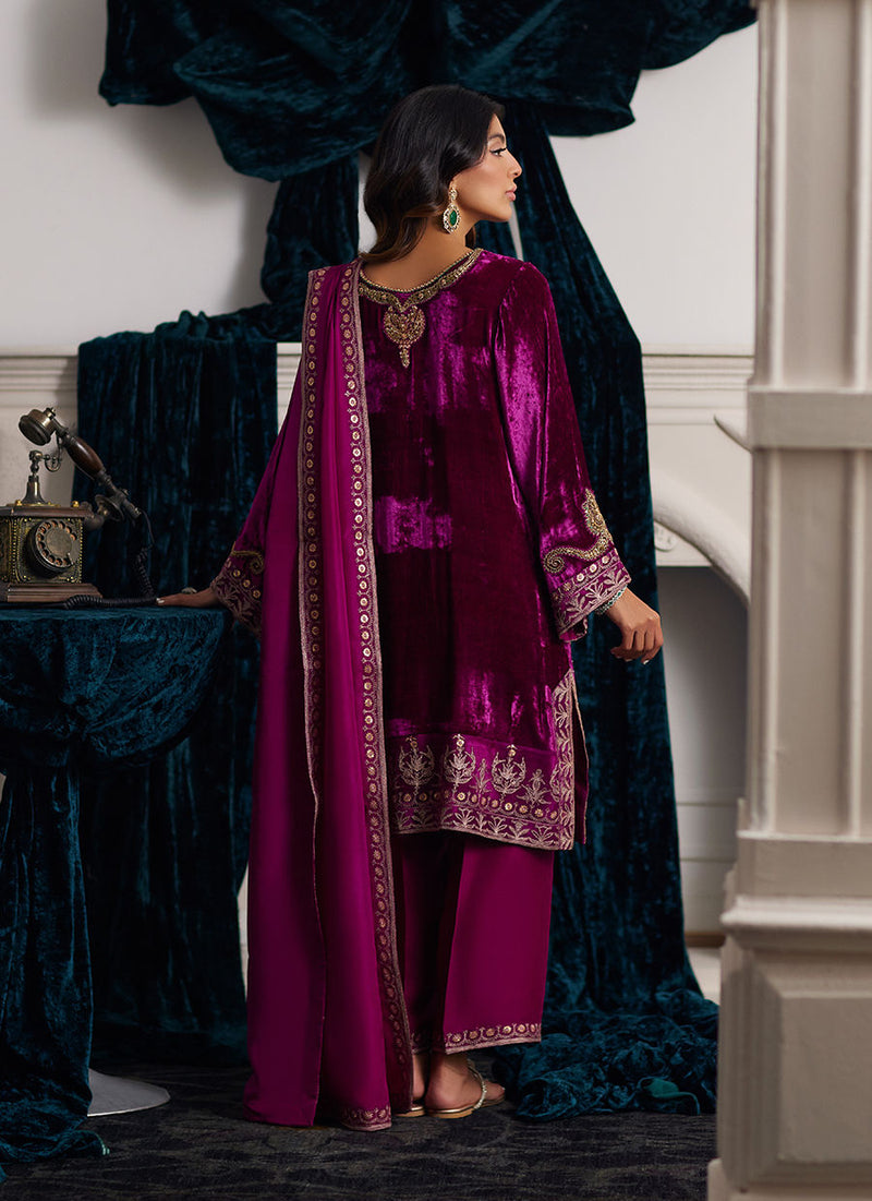 Emili Velvet Shirt And Dupatta Farah Talib Aziz