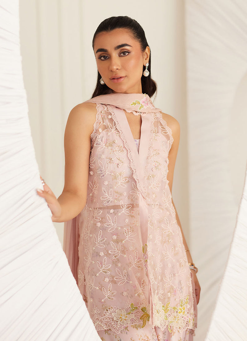 Kyma Blush Organza Jacket, Bustier and Pants