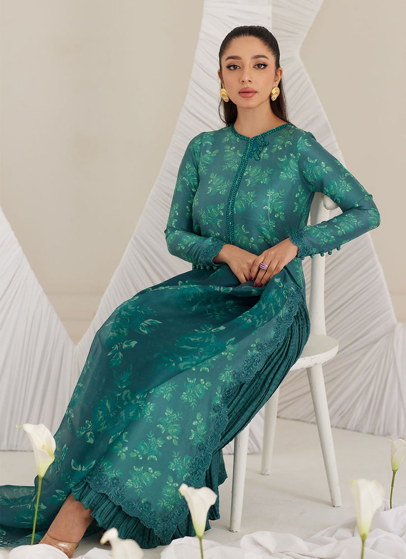 Camilla Emerald Shirt, Crushed Pants and Dupatta