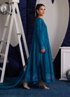 Shiro Teal Paneled Shirt, Izaar And Dupatta