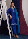 Aliza Azure Shirt, Pants And Dupatta