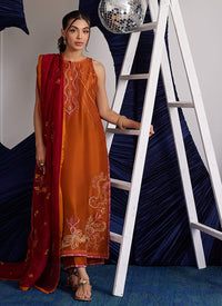 Zadie Burnt Orange Shirt And Dupatta