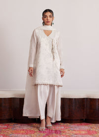 Calla Ivory Angarkha, Shalwar And Dupatta