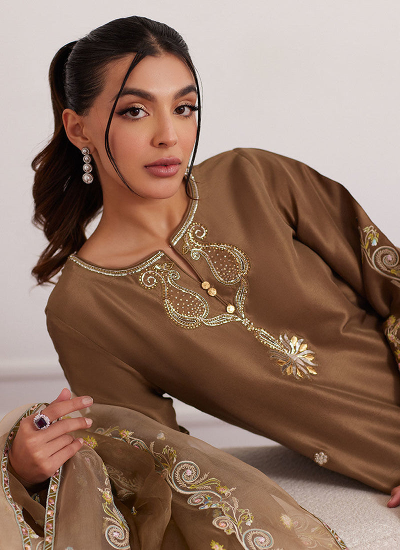 Thea Latte Shirt And Dupatta