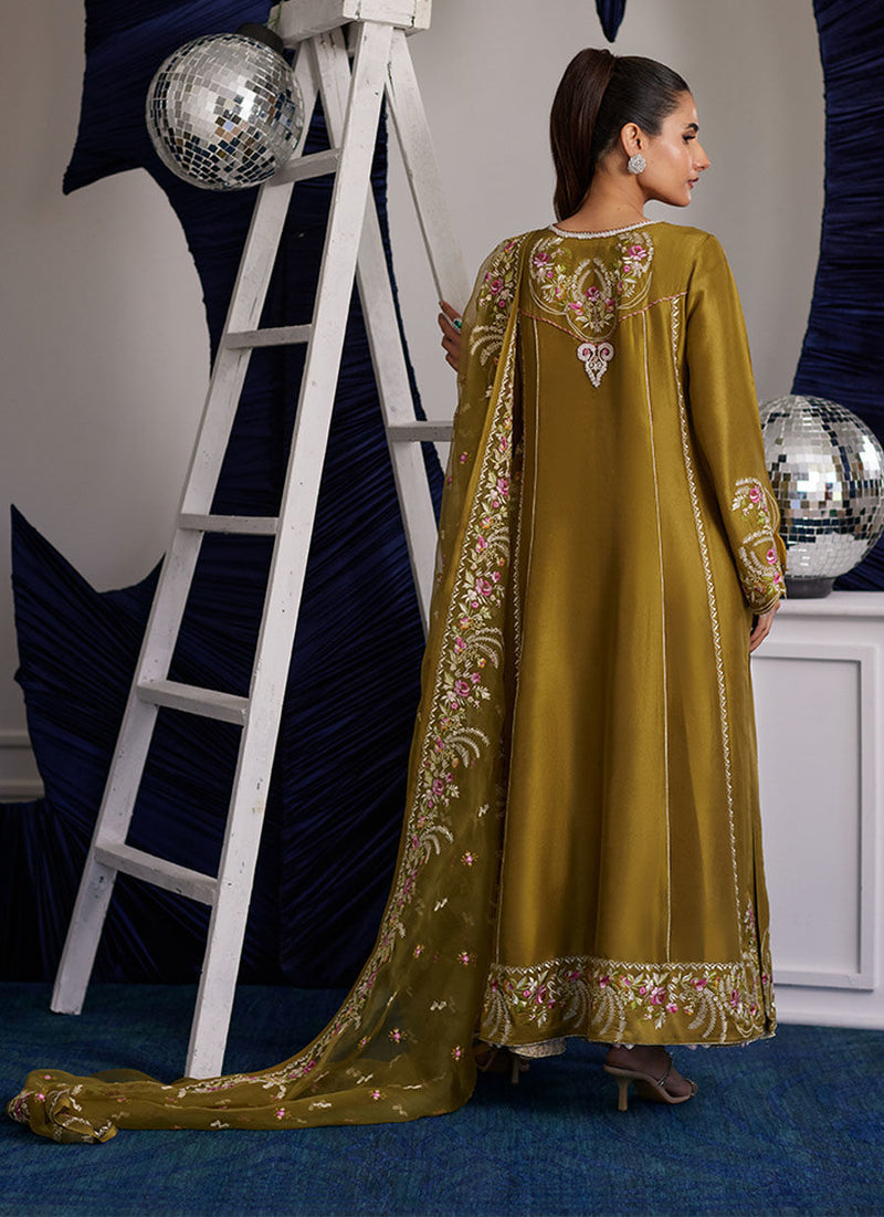 Rue Olive Shirt, Pants And Dupatta