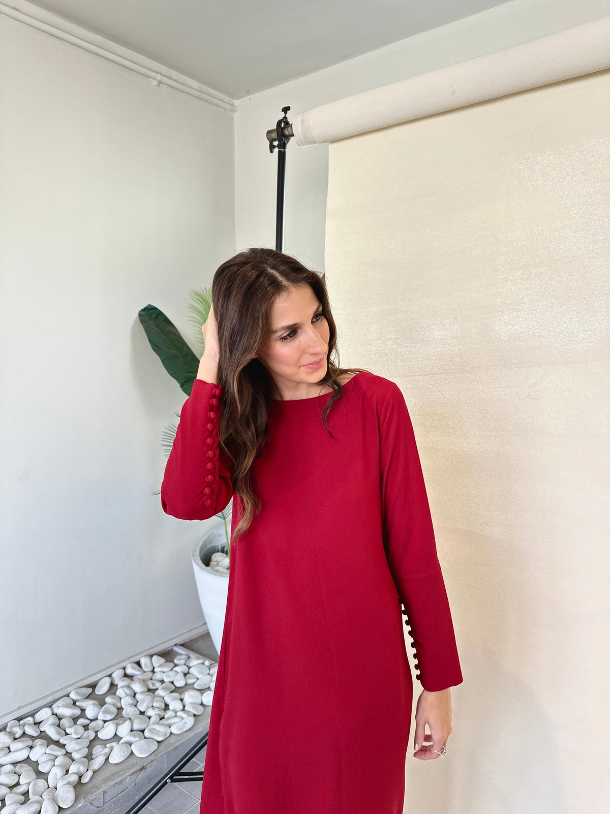 Red Buttoned Set SAK ATELIER