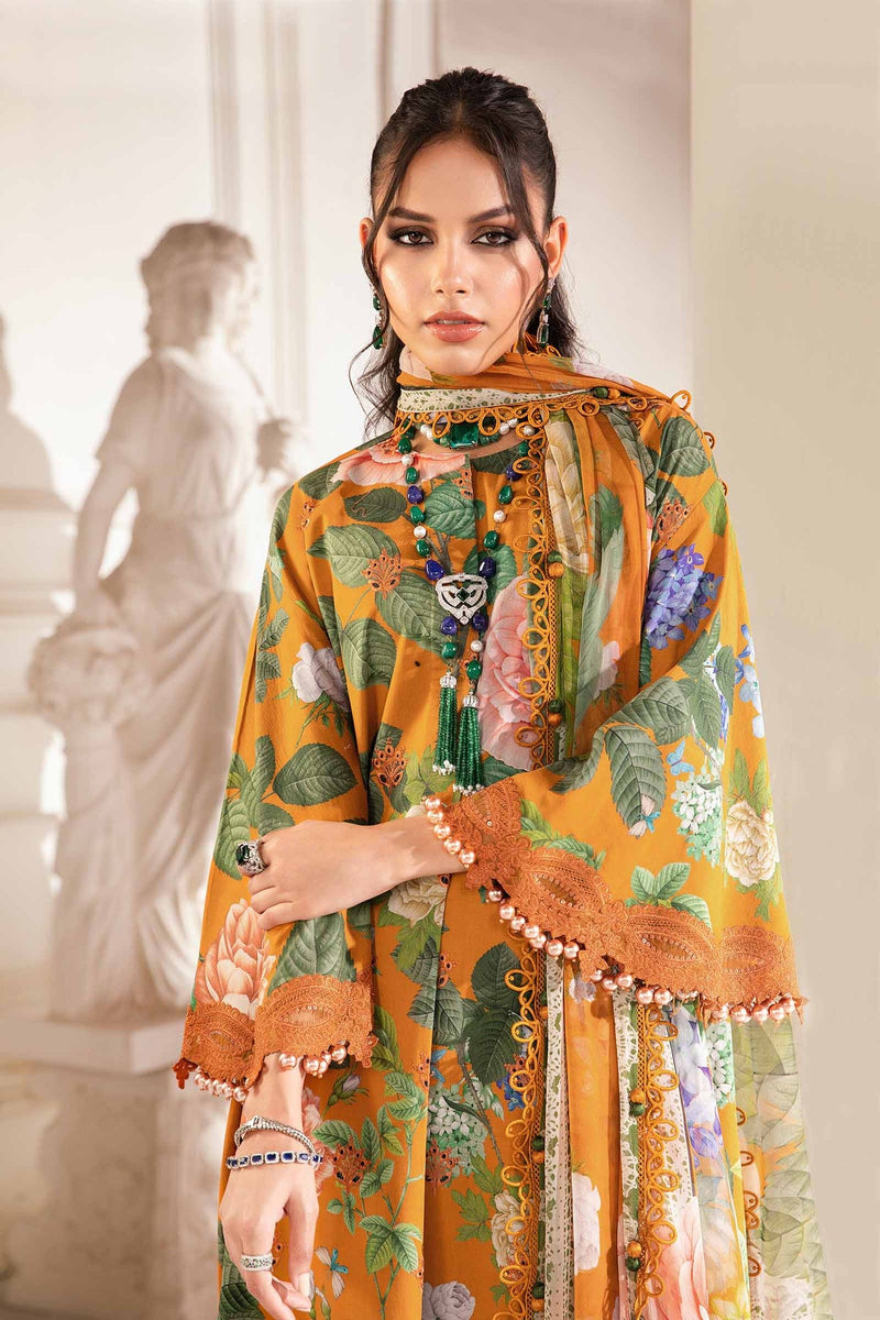 3 Piece Unstitched Printed Suit | MPT-2210-B Maria B