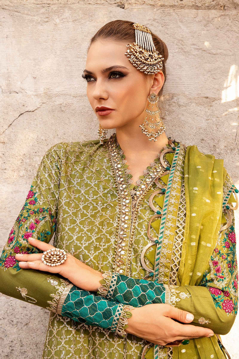 Unstitched Embroidered Cotton Satin Suit | CST-803 Maria B