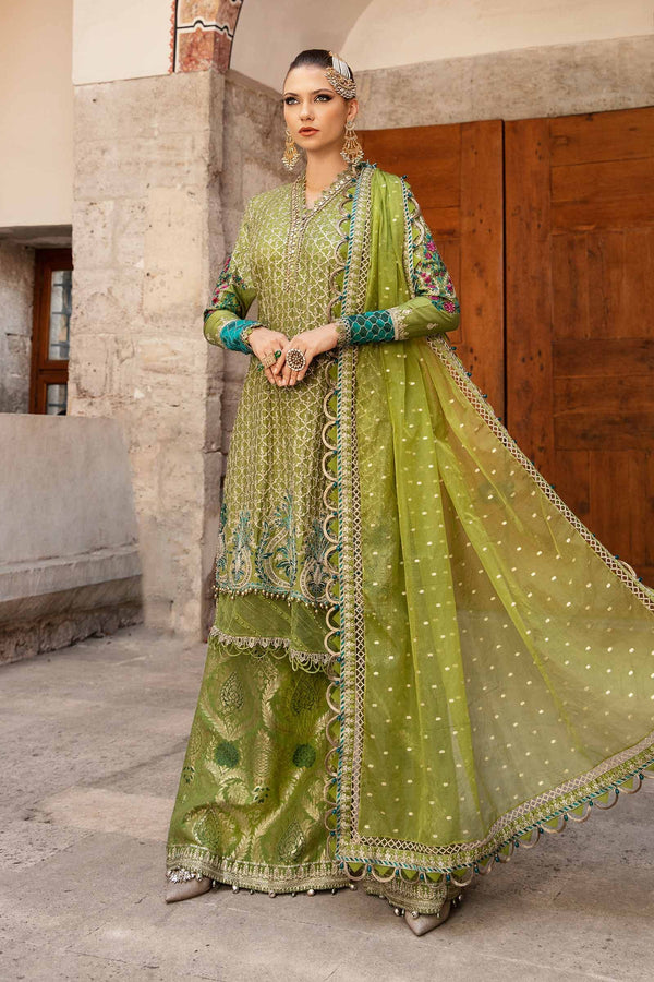 Unstitched Embroidered Cotton Satin Suit | CST-803 Maria B