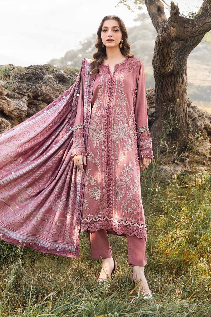 3 Piece Unstitched Printed Linen Suit | MPT-2404-A Maria B