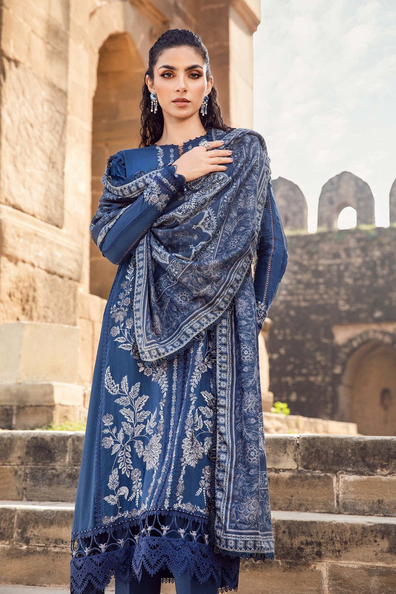 3 Piece Unstitched Printed Linen Suit | MPT-2404-B Maria B