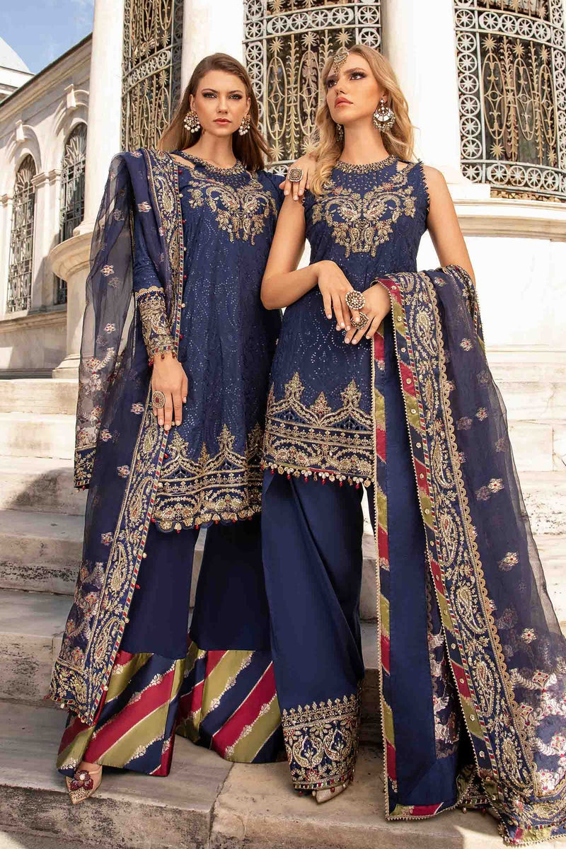 Unstitched Embroidered Cotton Satin Suit | CST-804 Maria B