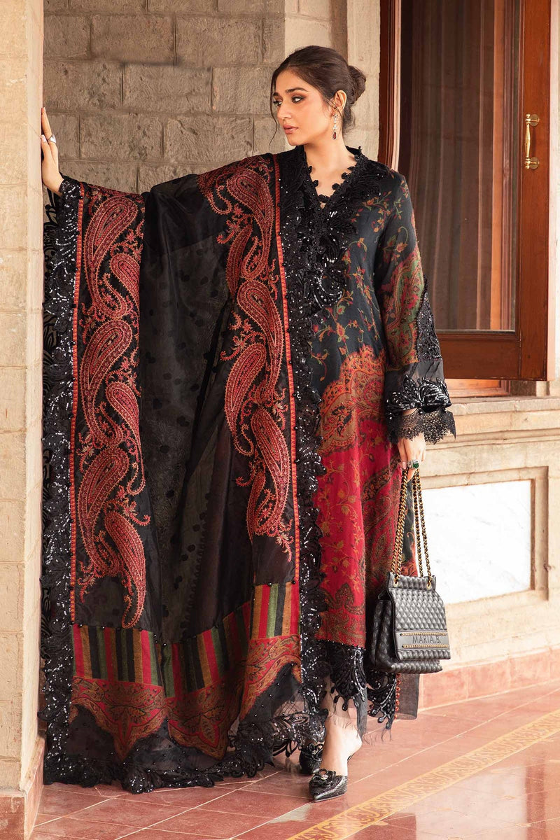 3 Piece Unstitched Embroidered Woven Suit | DL-1204 Maria B