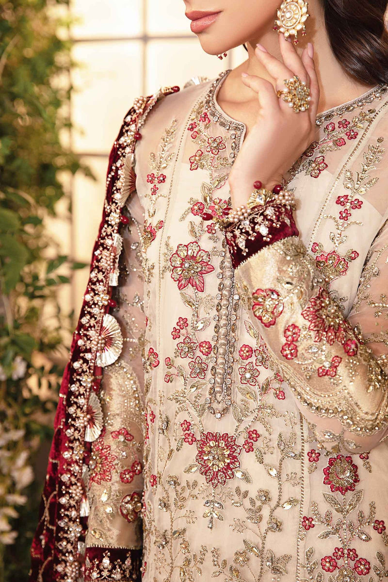 3 Piece Unstitched Embroidered Organza Suit | BD-2905 Maria B