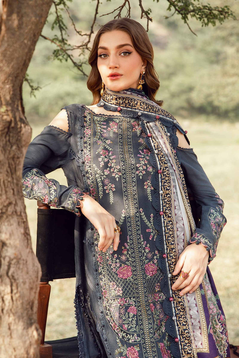 3 Piece Unstitched Printed Linen Suit | MPT-2406-A Maria B