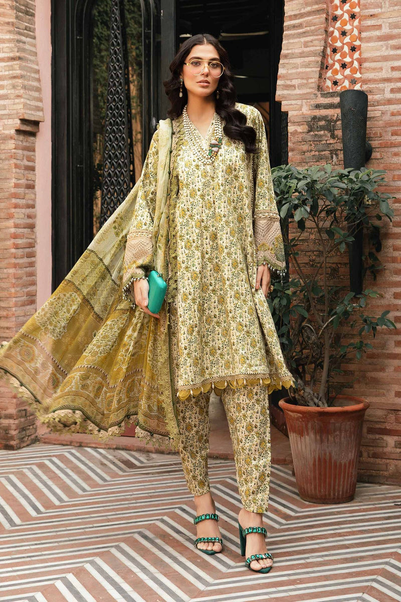 3 Piece Unstitched Printed Suit | MPT-2207-A Maria B