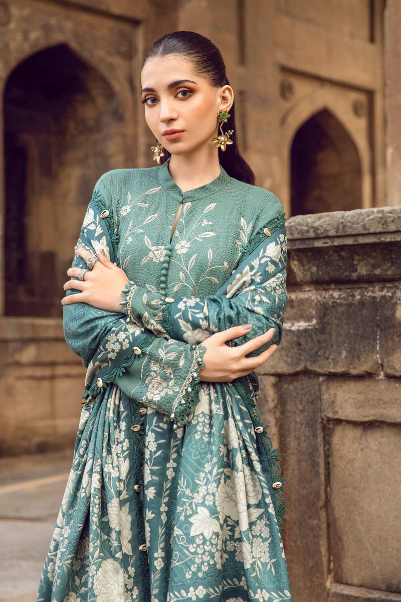 3 Piece Unstitched Printed Linen Suit | MPT-2408-A Maria B