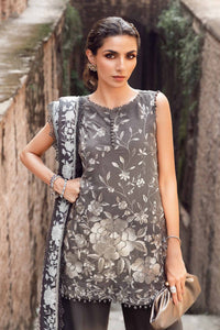 3 Piece Unstitched Printed Linen Suit | MPT-2408-B Maria B