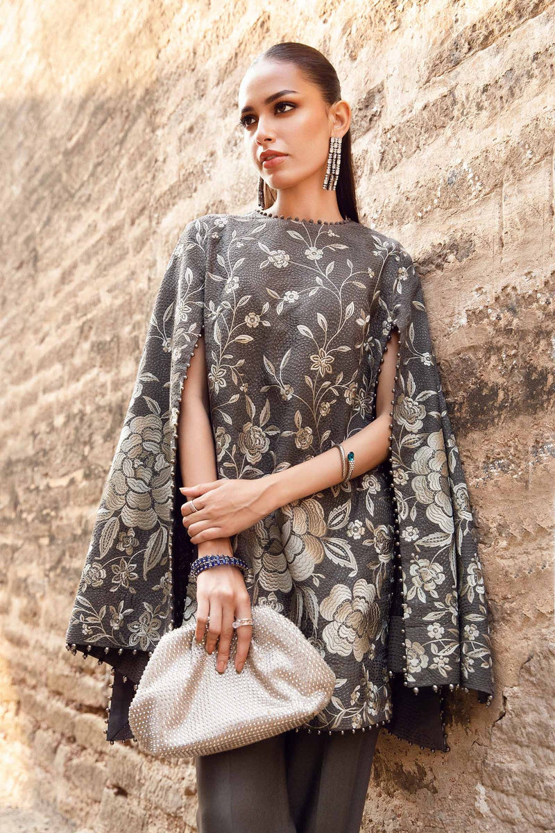 3 Piece Unstitched Printed Linen Suit | MPT-2408-B Maria B