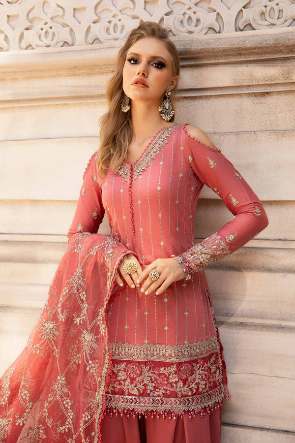 Unstitched Embroidered Cotton Satin Suit | CST-809 Maria B