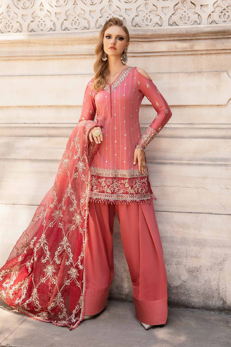 Unstitched Embroidered Cotton Satin Suit | CST-809 Maria B