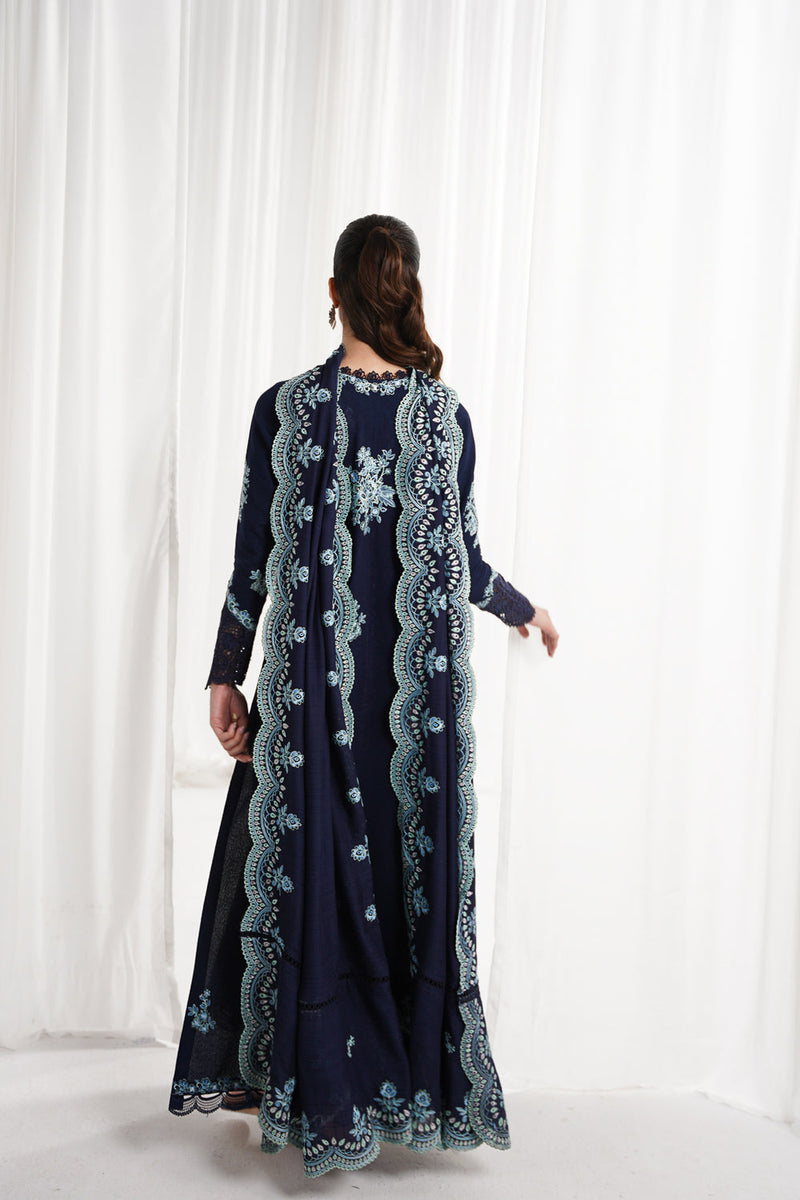 NAVY BLUE LUXURY EMBROIDERED 3PCS SET NPA3-25417 (EID 2025 READY TO WEAR)