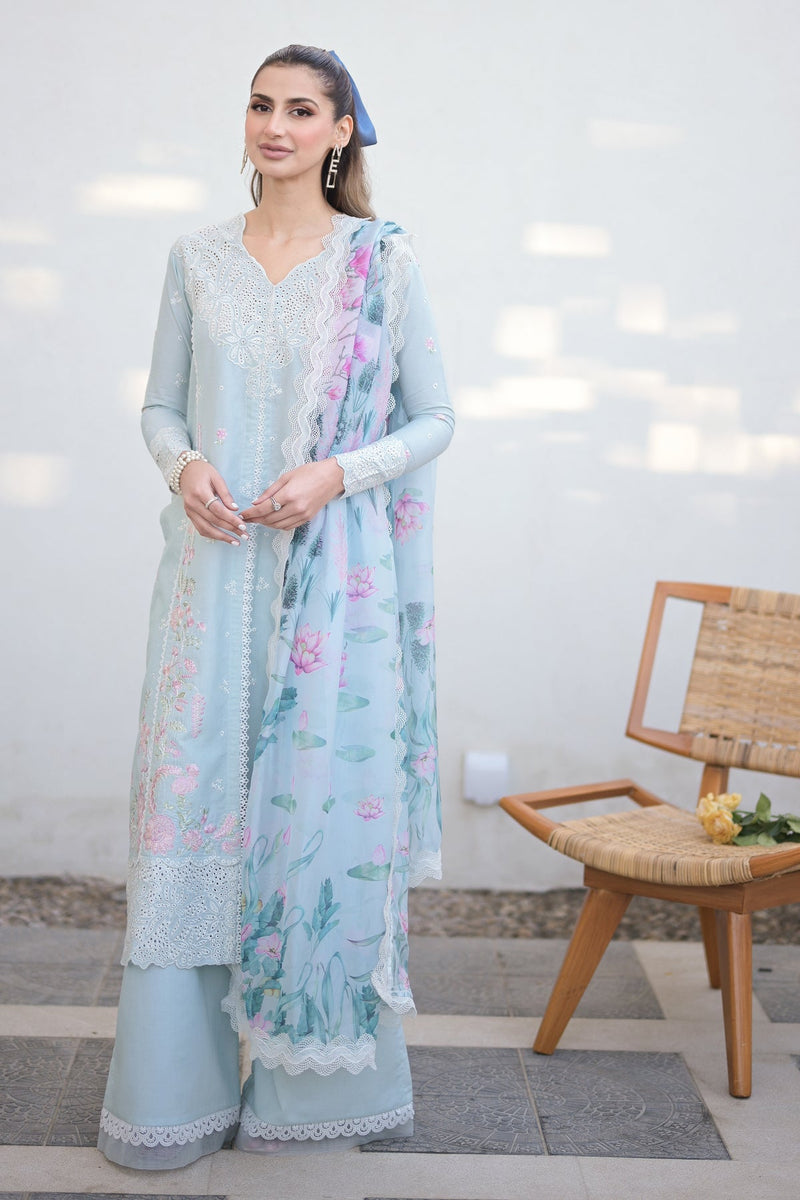 ZAHRA (ICE BLUE) - LUXURY LAWN X EID 2024 Zaib