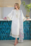 WHITE LUXURY LAWN EMBROIDERED SET - NEL-24612 Zaib