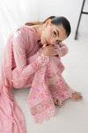 BLUSH PINK EMBROIDERED LAWN SET EID UL AZHA ‘24 NEL-24618 - RTS (UAE) Zaib