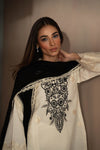 IVORY & BLACK EMBROIDERED SET (NPA3-24423) Zaib