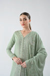 GLACIAL PASTEL GREEN LUXURY EMBROIDERED KARANDI SET (NEL-24627) Zaib