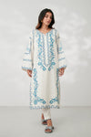 RAYA II LUXURY EMBROIDERED FALL SET (NPA2-24304) - WHITE Zaib