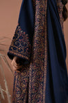 DEEP NAVY LUXURY EMBROIDERED KARANDI SET (NEL-24635) Zaib