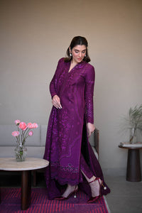 DEEP PLUM LUXURY EMBROIDERED LAWN SET 2025 (NEL-25607)