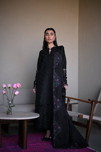 BLACK LUXURY EMBROIDERED LAWN SET (NEL-25603)