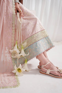 PASTEL PINK LUXURY EMBROIDERED 3PCS KALIDAR SET NPA3-25413 (EID 2025 READY TO WEAR)