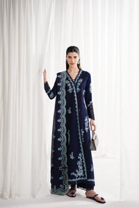 NAVY BLUE LUXURY EMBROIDERED 3PCS SET NPA3-25417 (EID 2025 READY TO WEAR)