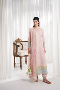 PASTEL PINK LUXURY EMBROIDERED 3PCS KALIDAR SET NPA3-25413 (EID 2025 READY TO WEAR)